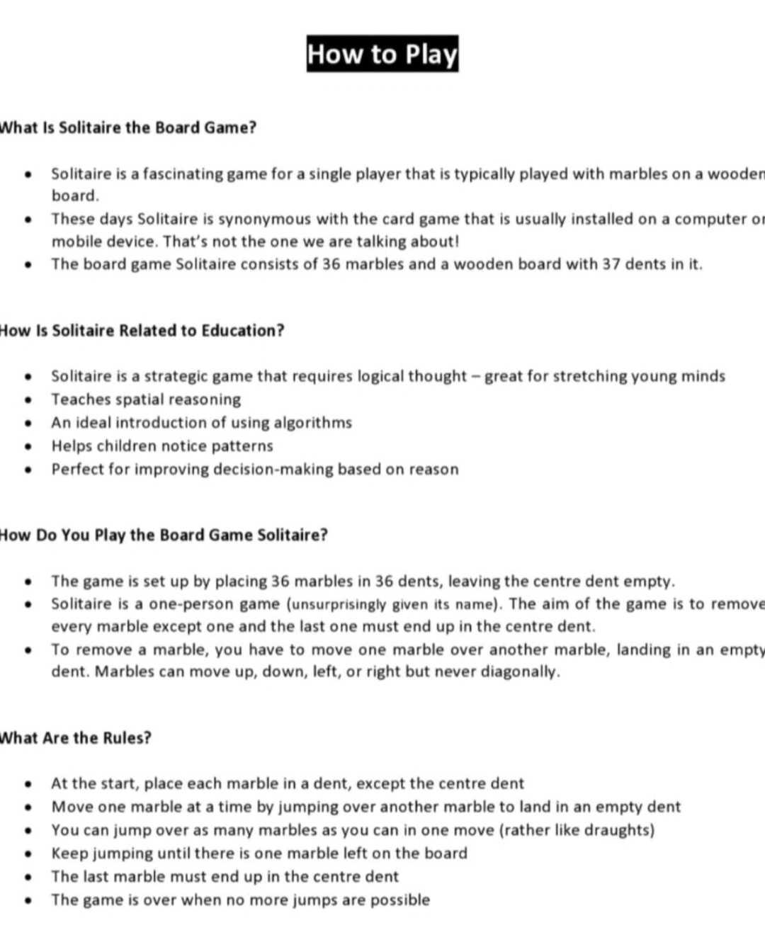 VINTAGE SOLITAIRE THE BOARD GAME 🇨🇦 image indicator(5)