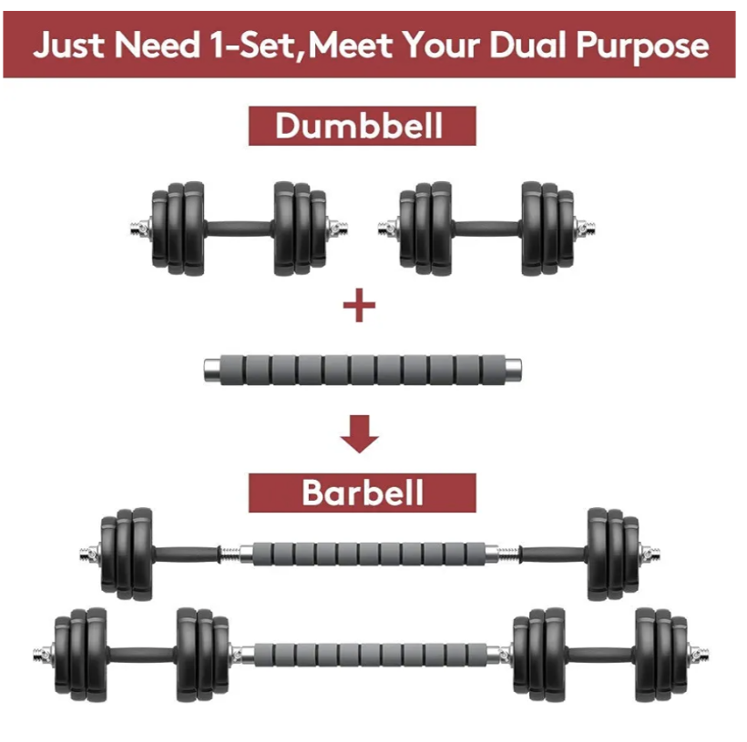 Dumbbells and barbell adjustable 30 kg / 66 lbs weights - photo 2