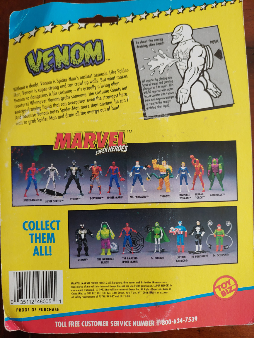 Toy Biz Venom w/ Squirts Alien Liquid Marvel Super-Heroes 1993 - photo 2