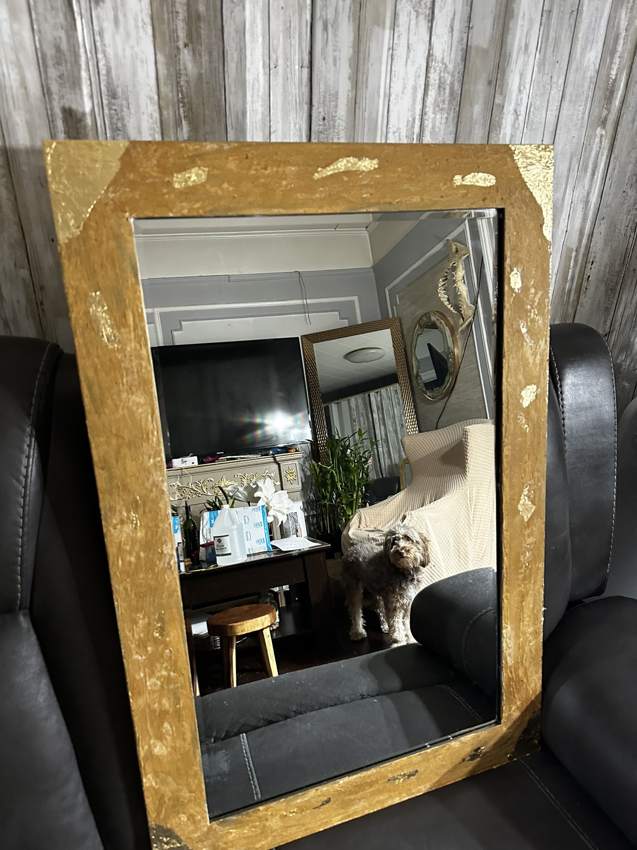 Handmade beautiful mirror gold accent