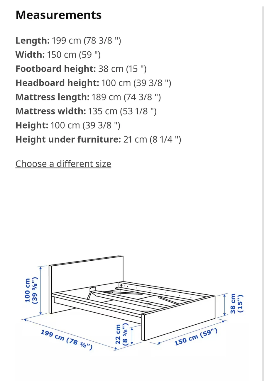 IKEA Bed, Mattress and Pillow - photo 2