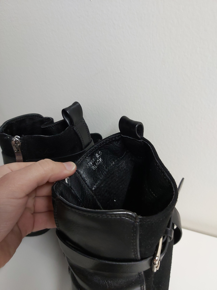 JOYCE black heeled boots, size 8.5 image indicator(2)