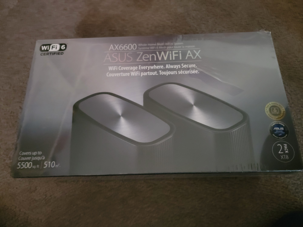 Sealed ASUS ZenWiFi AX Tri-Band (XT8) WiFi 6 Routers (set of 2)