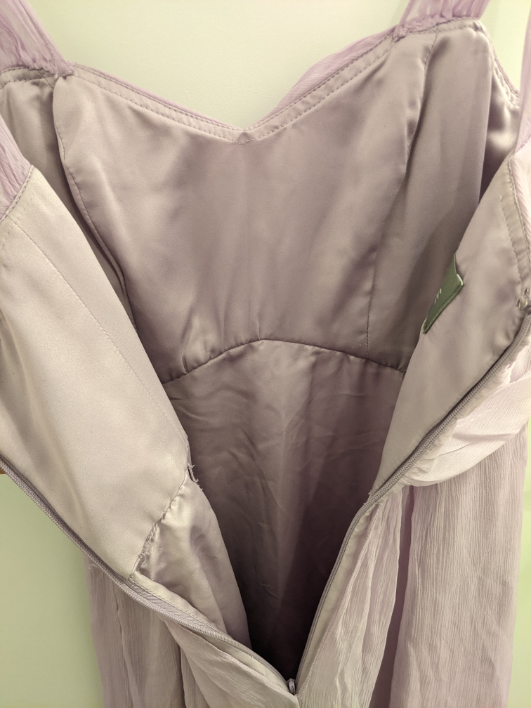 AMSALE 100% silk lavender purple maxi dress - photo 4