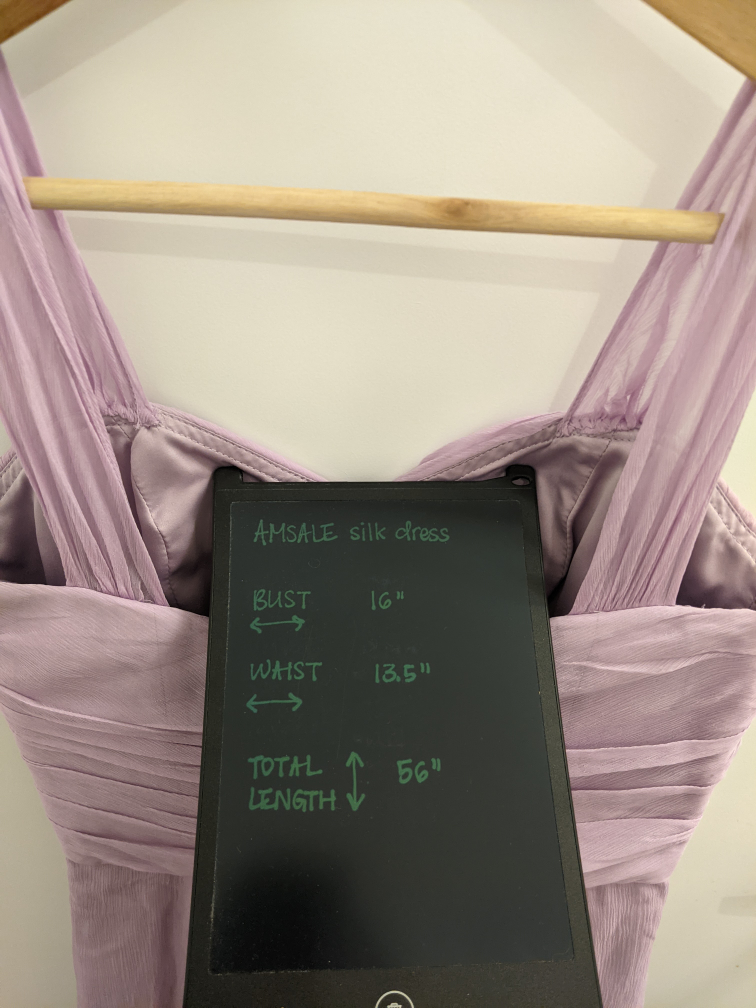 AMSALE 100% silk lavender purple maxi dress - photo 5