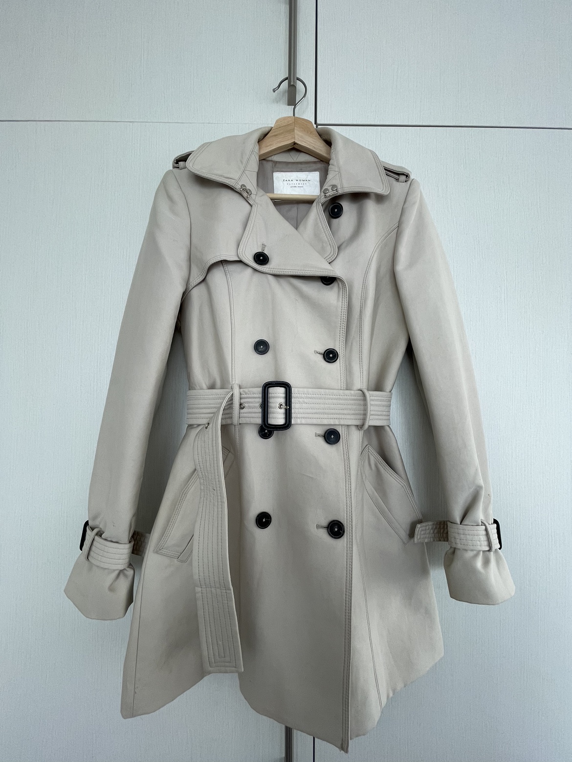 Zara Trench Coat - Size XS, Beige thumbnail