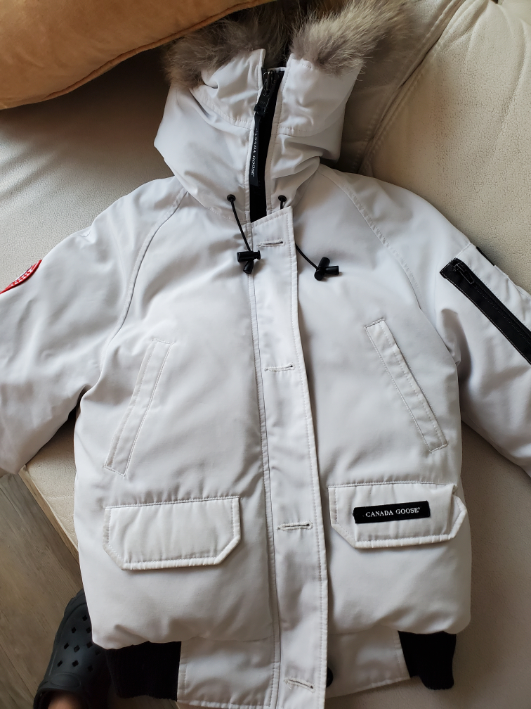 Bomber white Jacket Canada Goose XS size