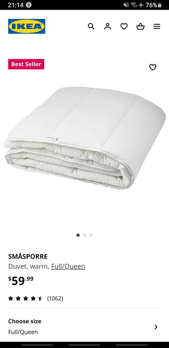 IKEA SMÅSPORRE Duvet