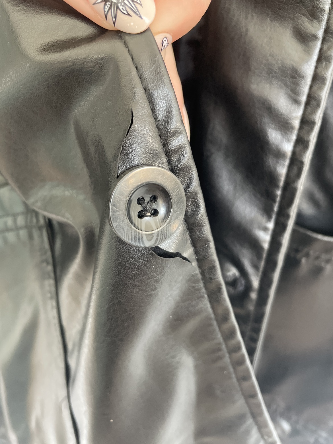 Vintage unisex vegan leather jacket image indicator(5)