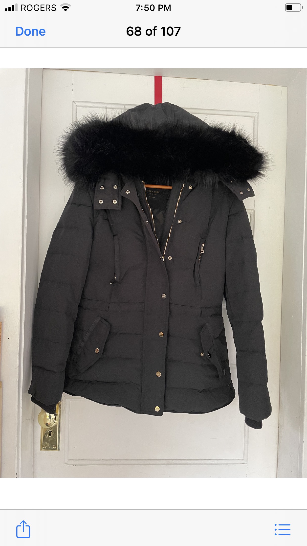 Zara basics black winter jacket thumbnail