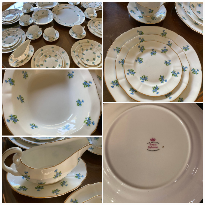 Beautiful Set of Bone China England "Forget me Not " thumbnail