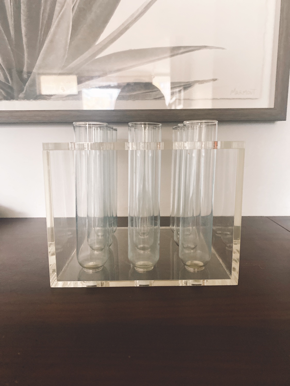 Glass-tubed flower vase set