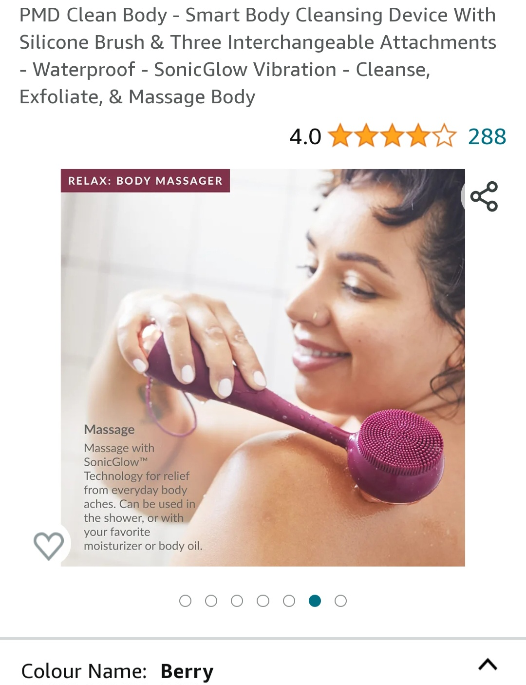 PMD Clean Body - Smart Body Cleansing Device With Silicone Brush image indicator(6)