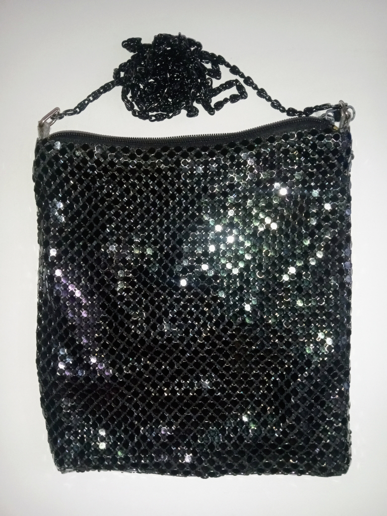 Zippered Metal/Mesh Purse