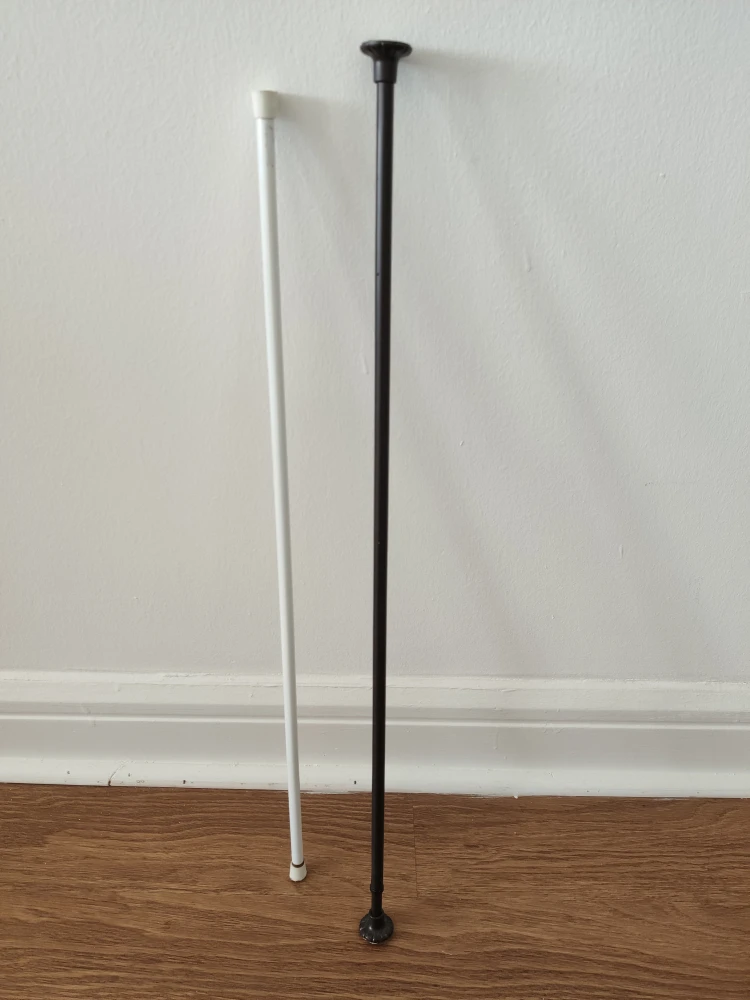 Tension Adjustable Curtain Rods - Black and White thumbnail