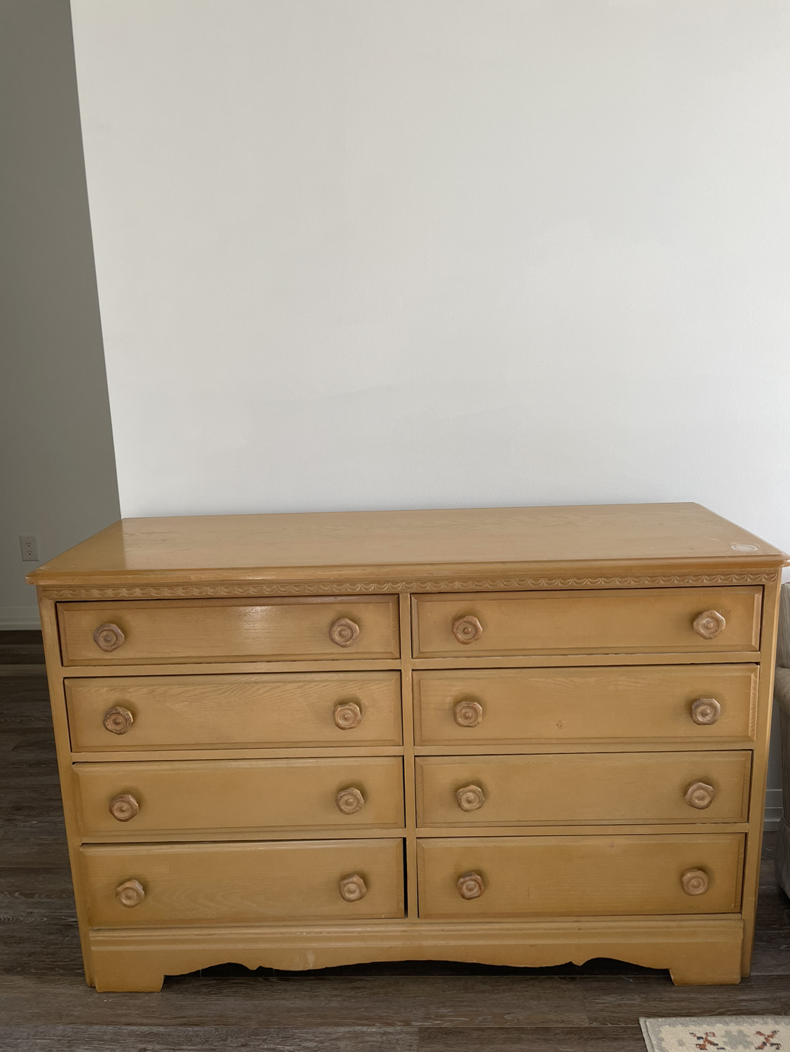 wooden chest of drawers, dresser