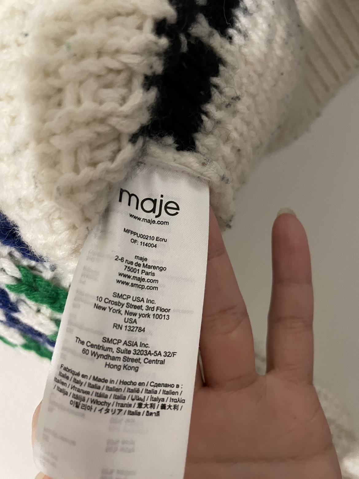 Maje Massimo Chevron Wool Blend Sweater 🦃 image indicator(6)