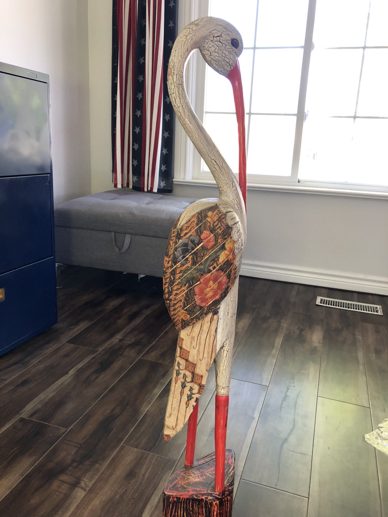 Wooden Crane figurine