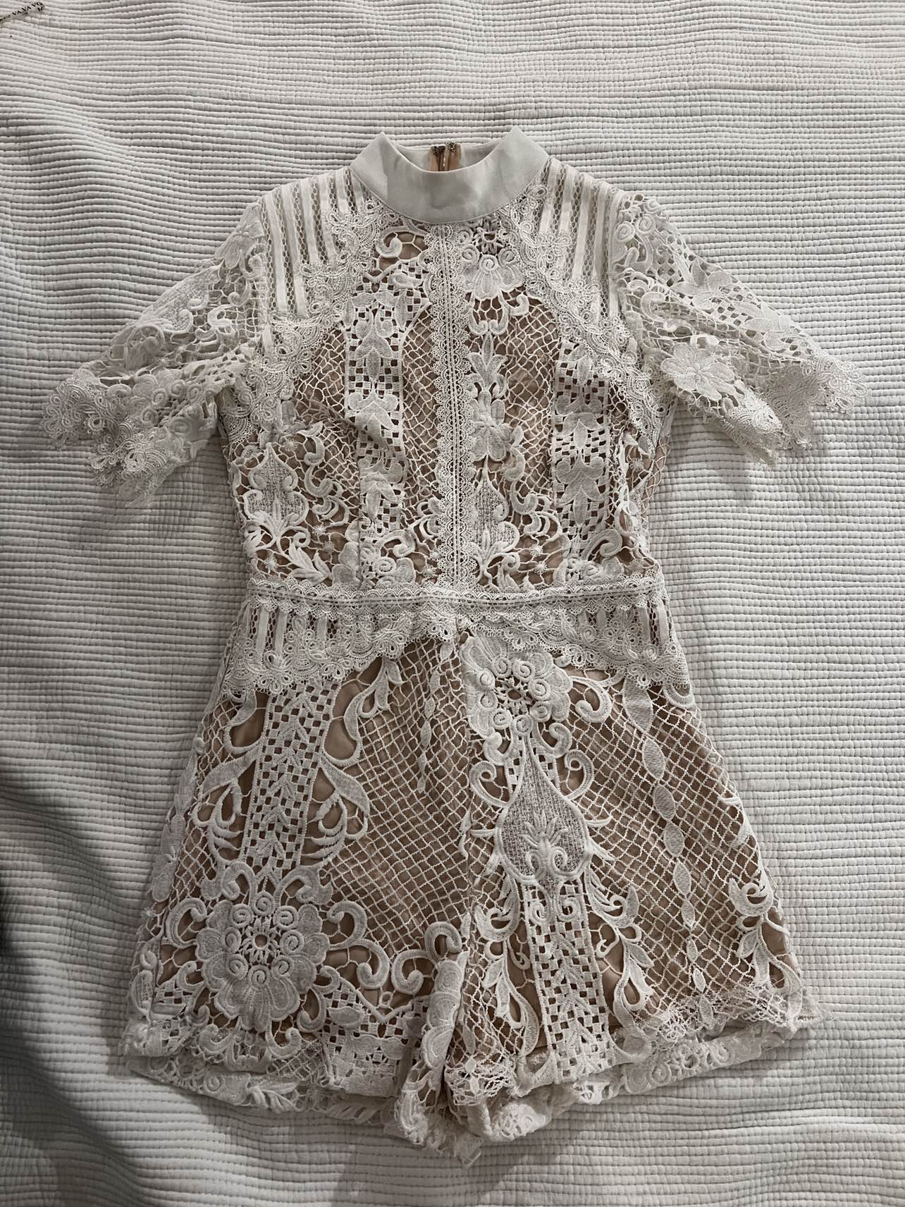 White net fitted romper