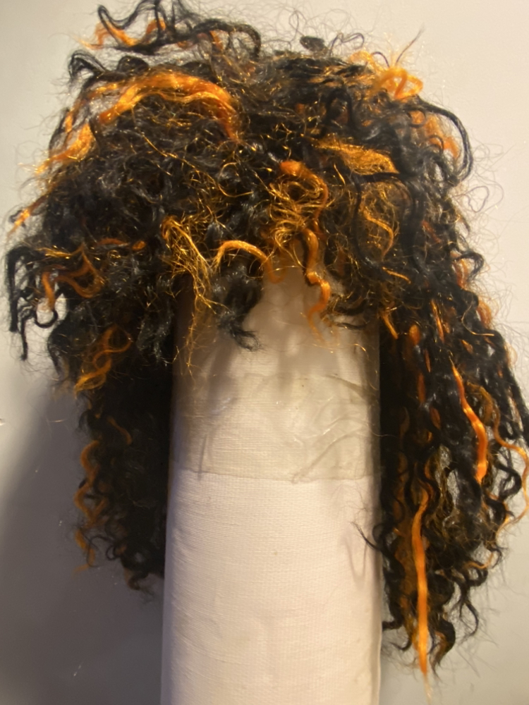 Halloween wig orange/black