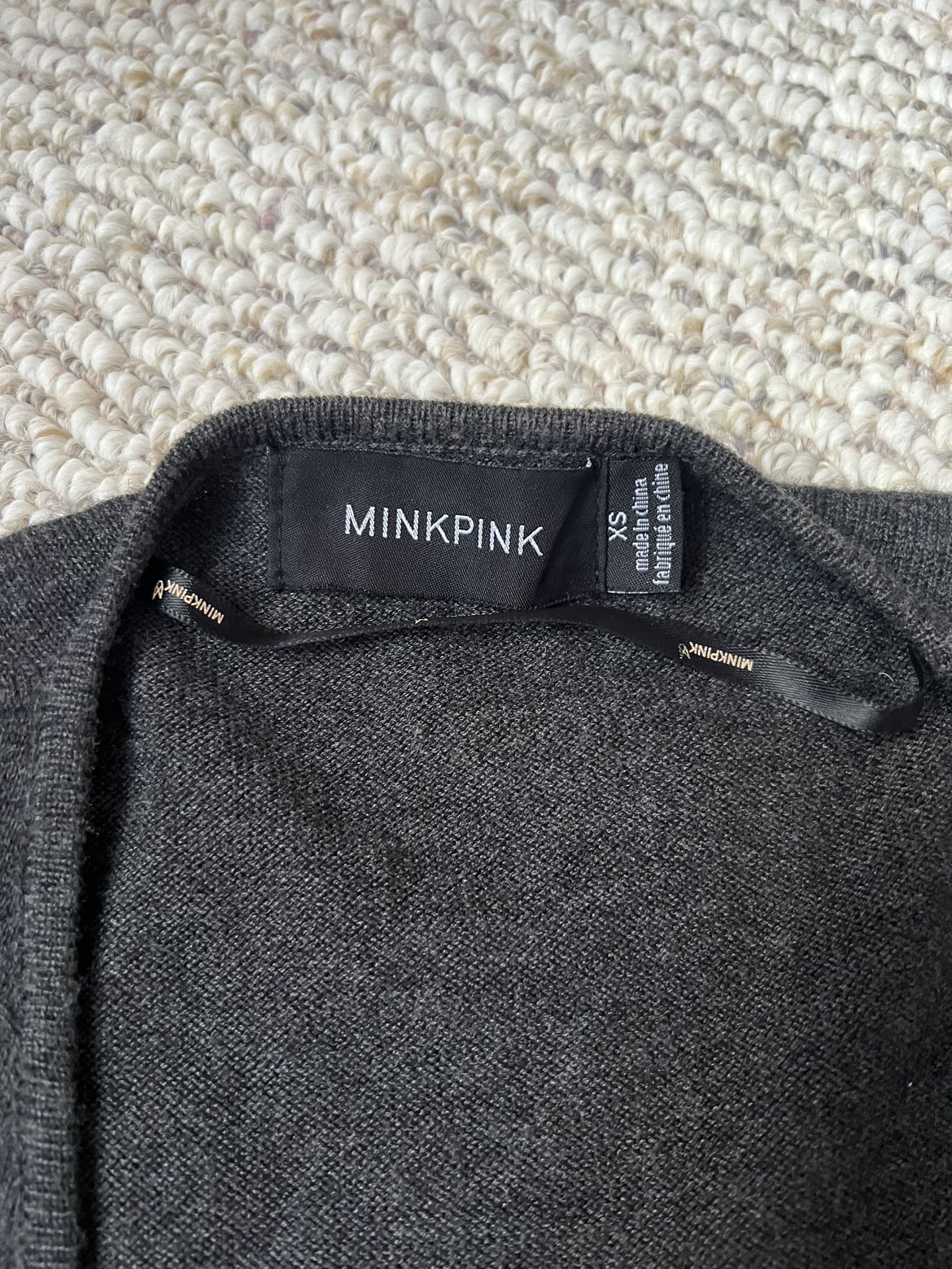 MINKPINK open front long grey wool cardigan retail$150+ image indicator(3)
