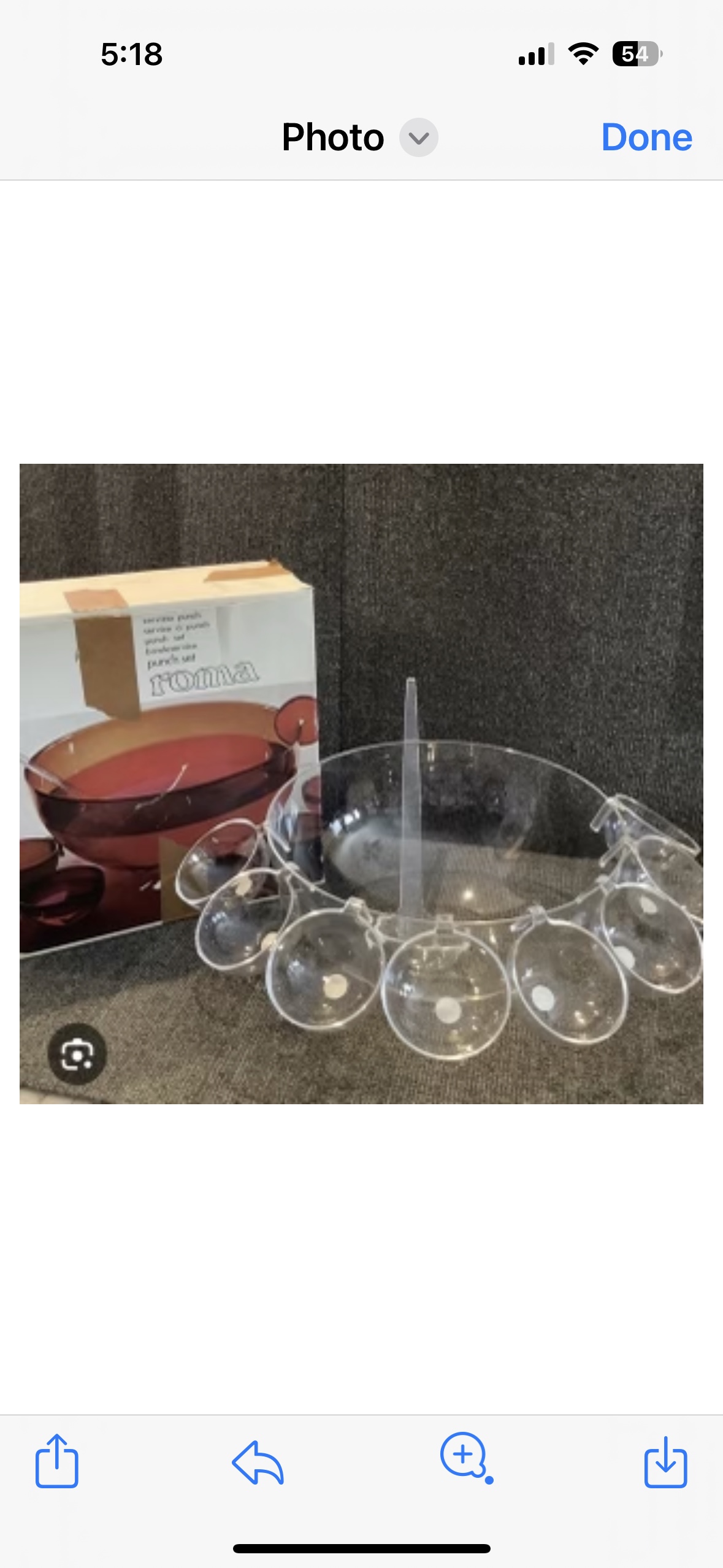 Punch Bowl Set w/Ladle & 8 Cups -NEW!