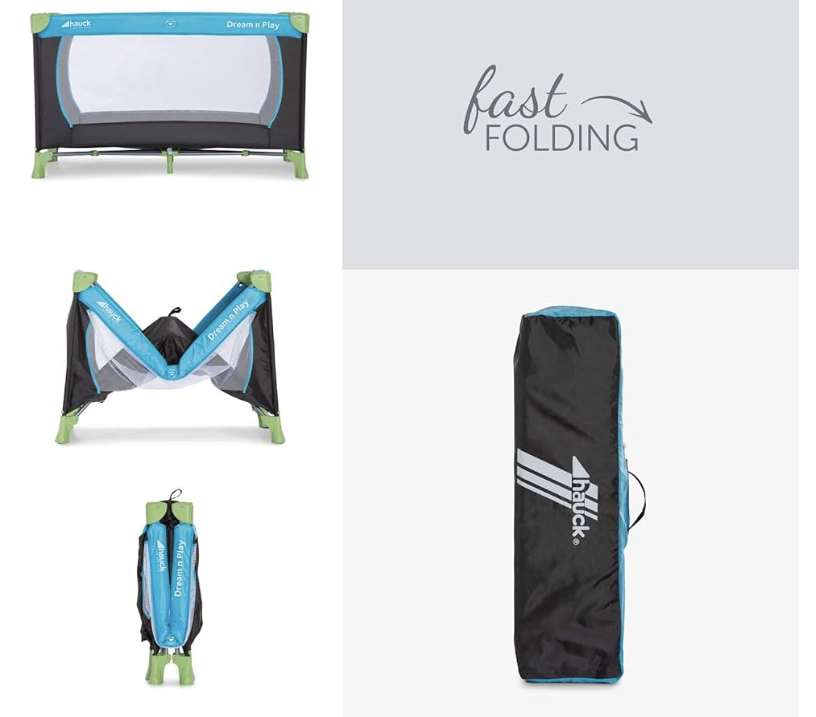 New (unused) Portable Crib with a foldable mattress & travel bag