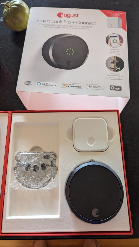 mint condition August smart lock with Bluetooth, wifi bridge thumbnail