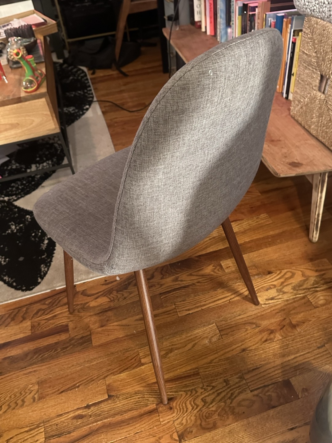 Grey fabric dining chairs - photo 4