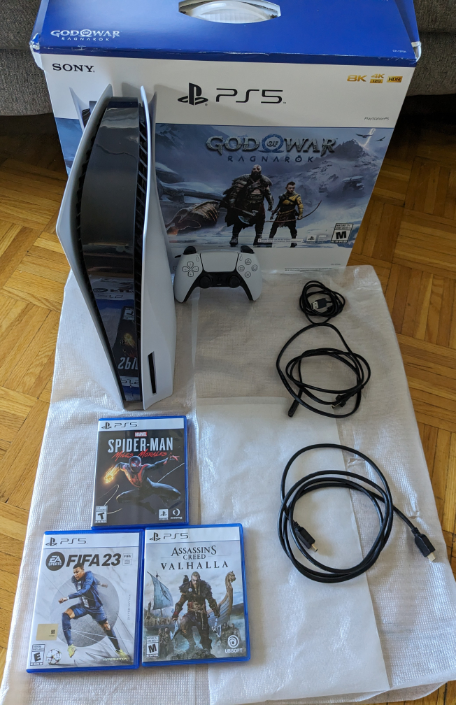 Ps5 disc edition (all accessories + 3 games)
