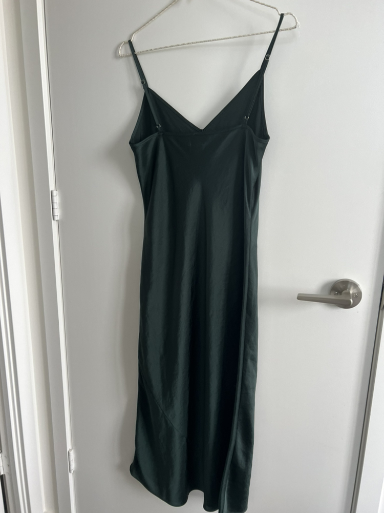 Aritzia Only Slip Satin Dress Forrest Green - photo 5