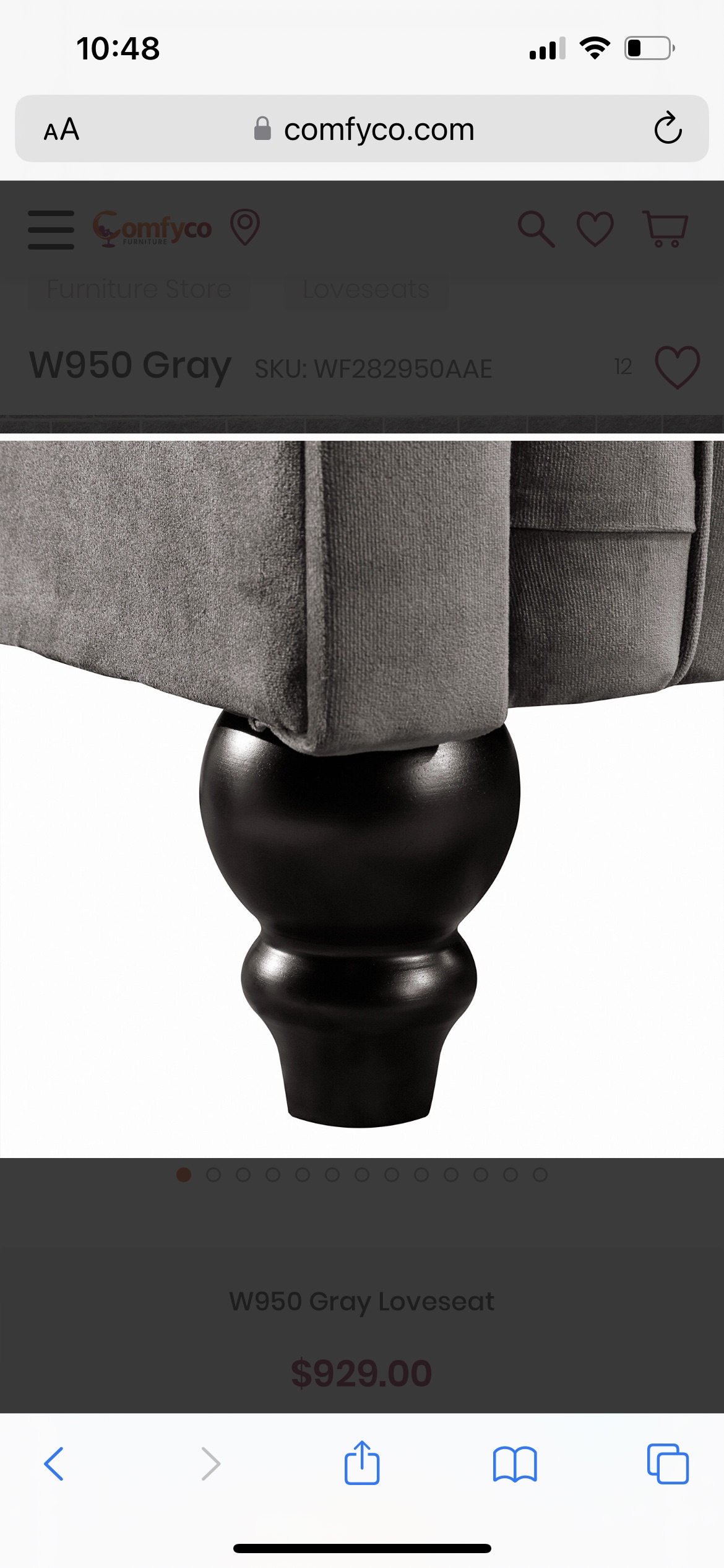 Selling New La Spezia W950 Grey Loveseat - photo 4