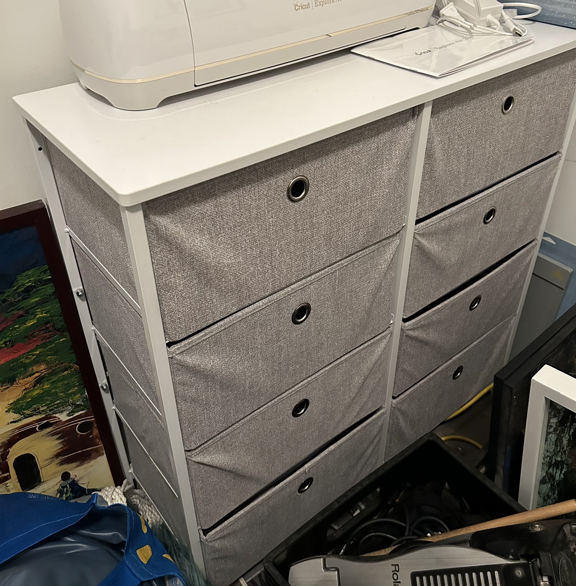Storage Dresser with 8 Easy Pull Fabric Drawers thumbnail