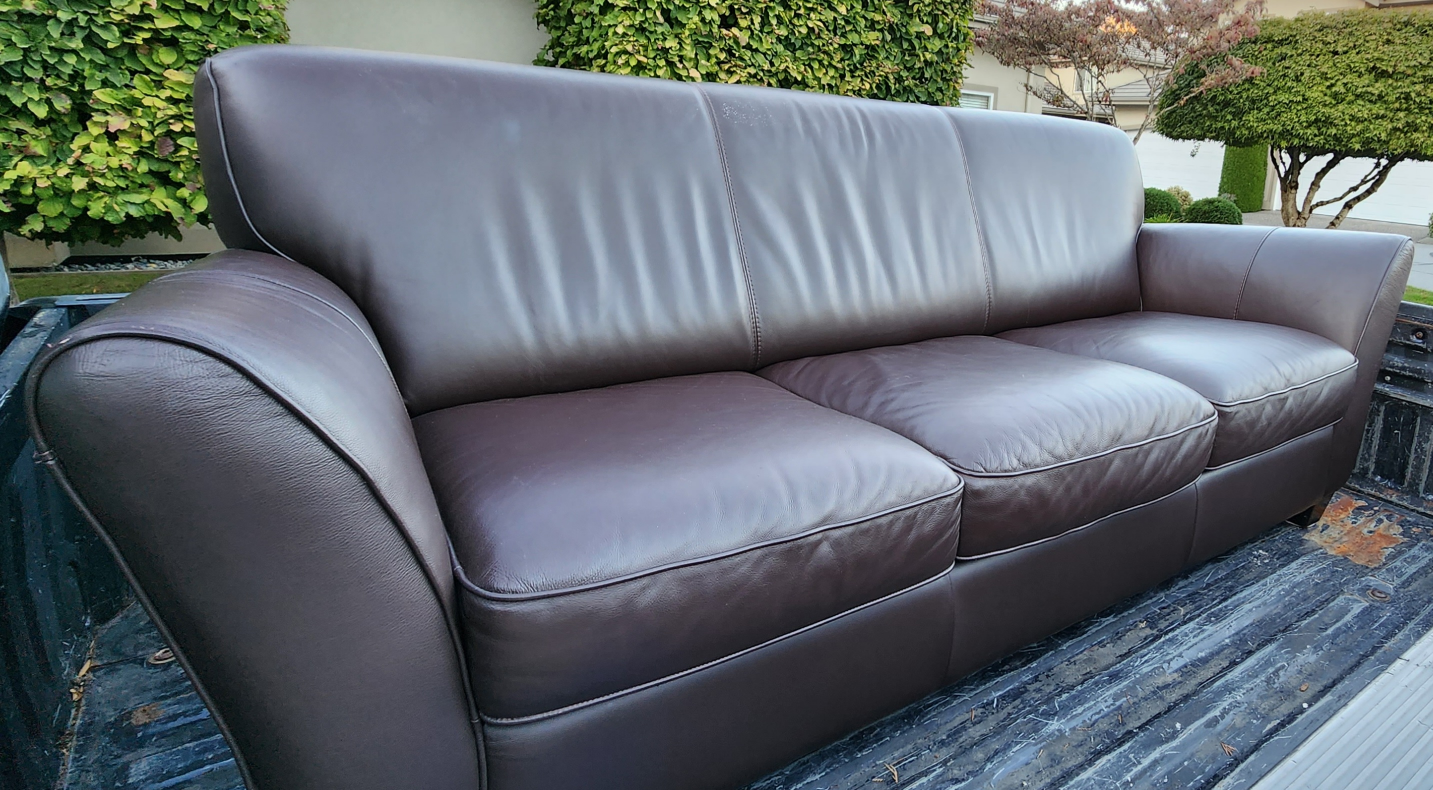 FREE DELIVERY Natuzzi real leather 3 seater sofa / couch image indicator(2)