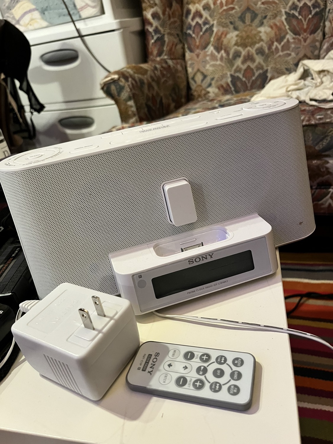 sony am/fm clock radio with ipod/iphone dock icf-c1ip thumbnail