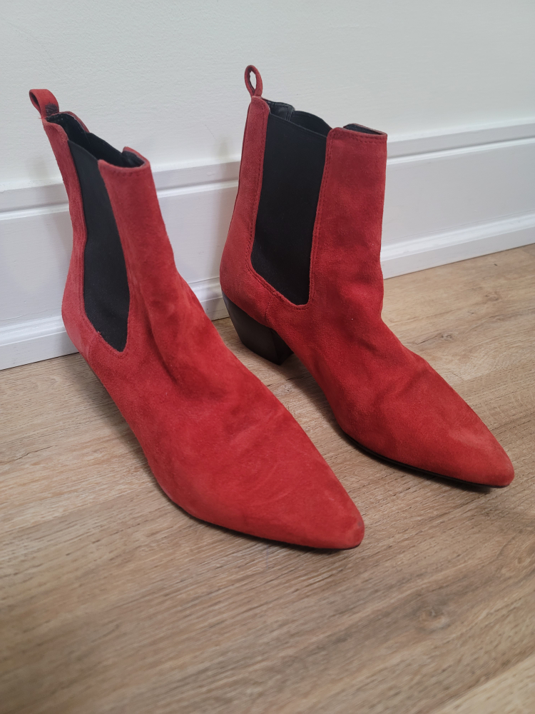 TopShop Red Boots Women size 8 thumbnail