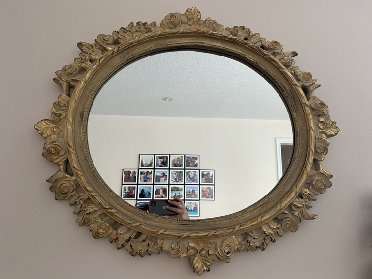 Gold rose mirror
