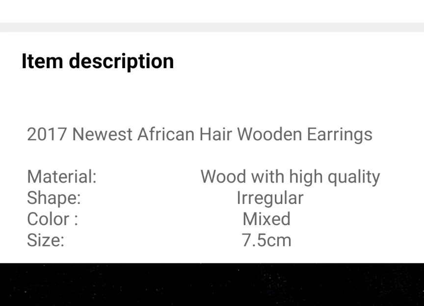New!!! Wooden African Map Earring - photo 2