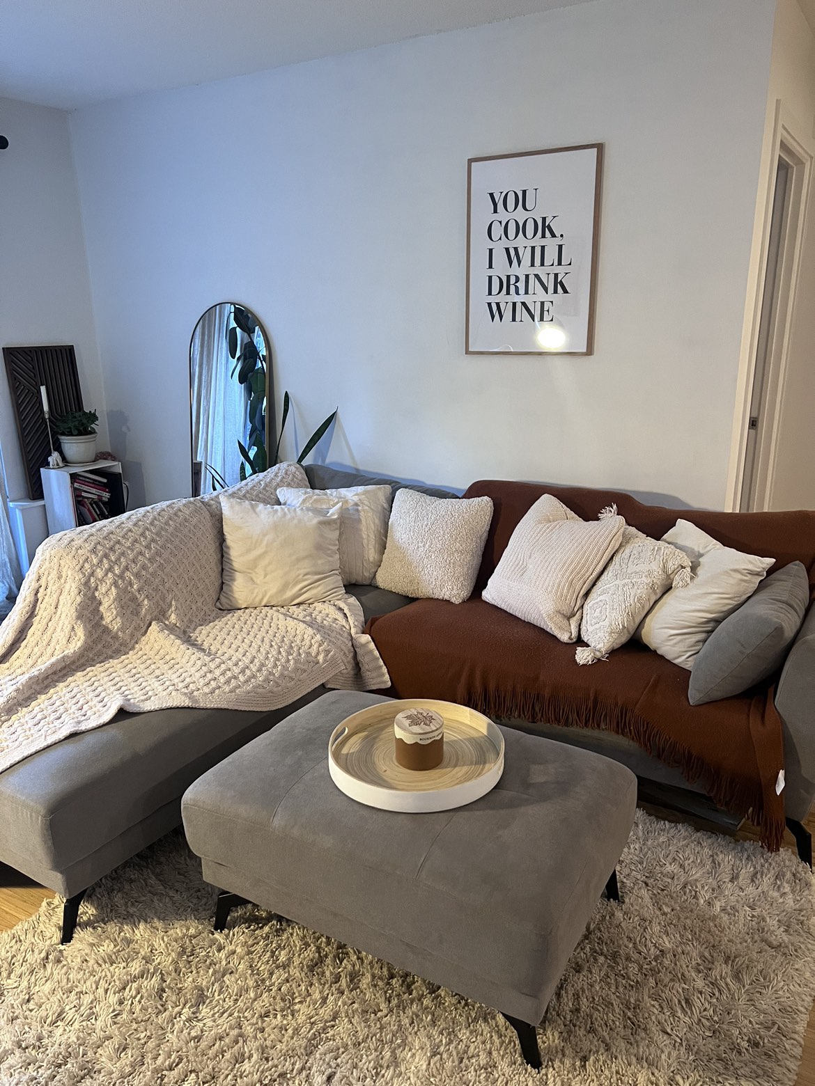 L-shape sofa with ottoman