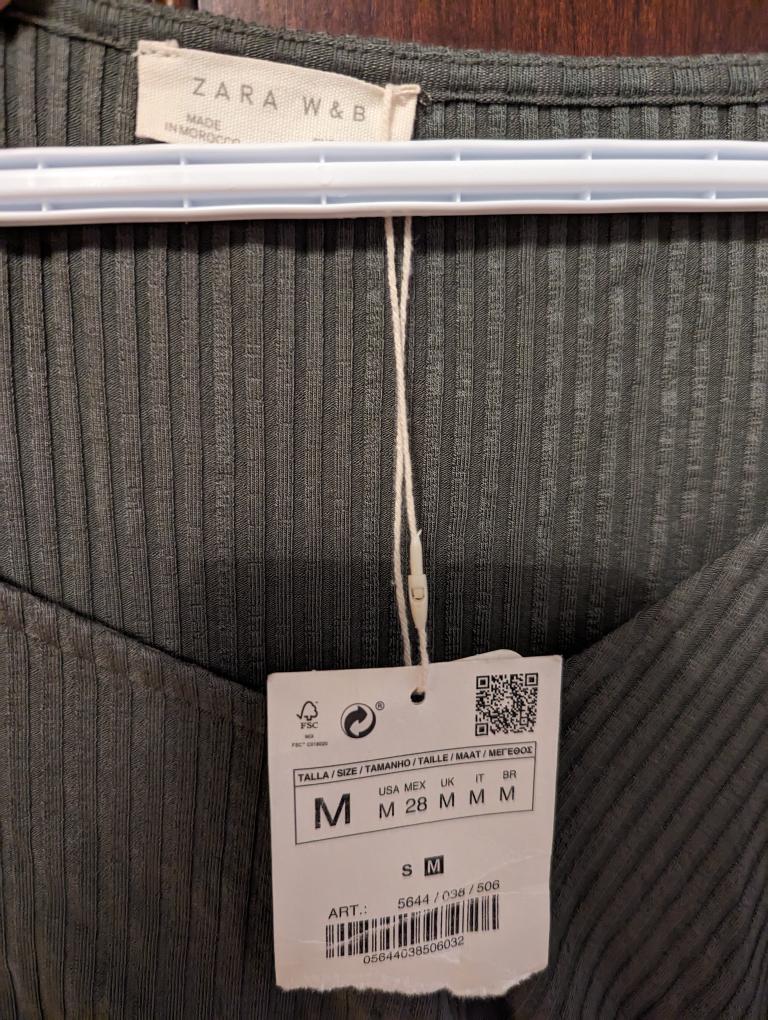 Long top with long slit ... greenish grey - photo 3