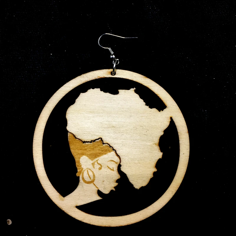 New!!! Wooden African Map Earring - photo 4