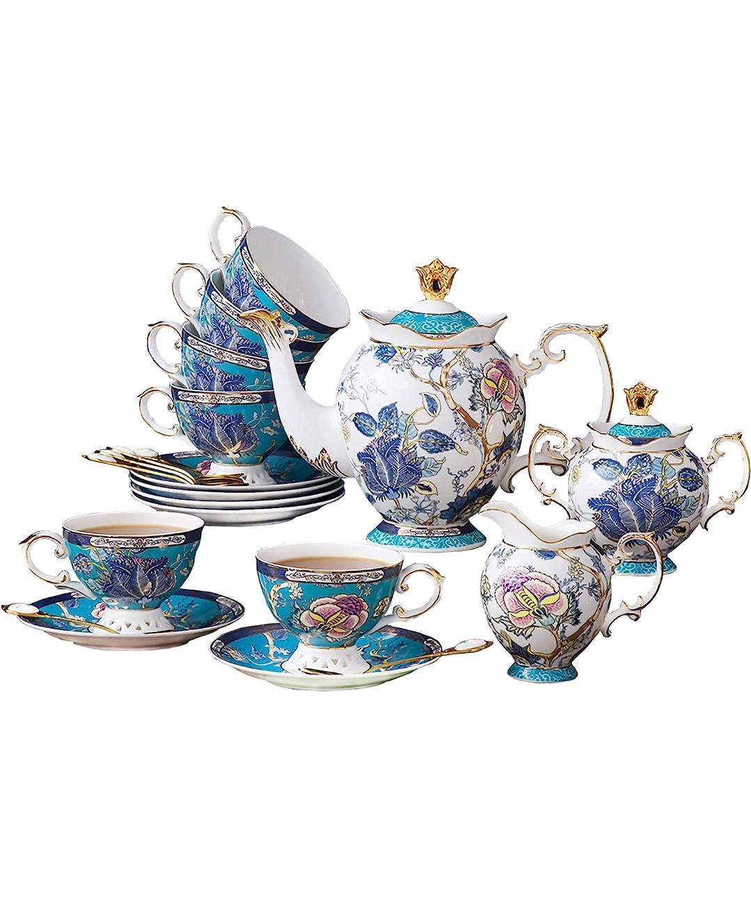 ACMLIFE Bone China Coffee Tea Sets, 21-Piece thumbnail