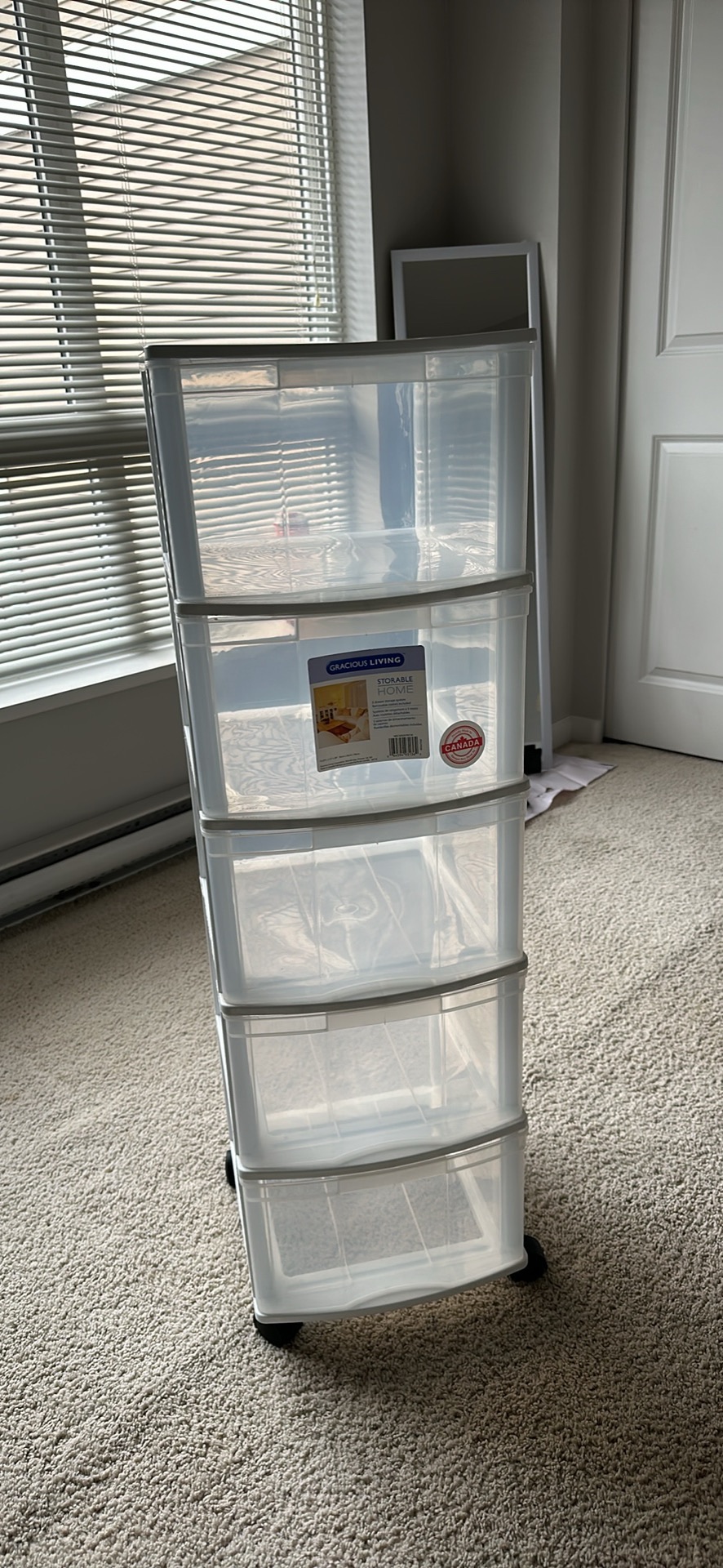 Five storage drawers