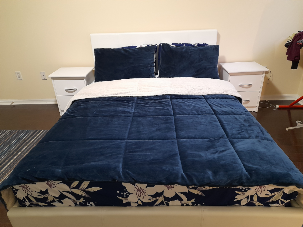 Queen size , leather bed for sale thumbnail