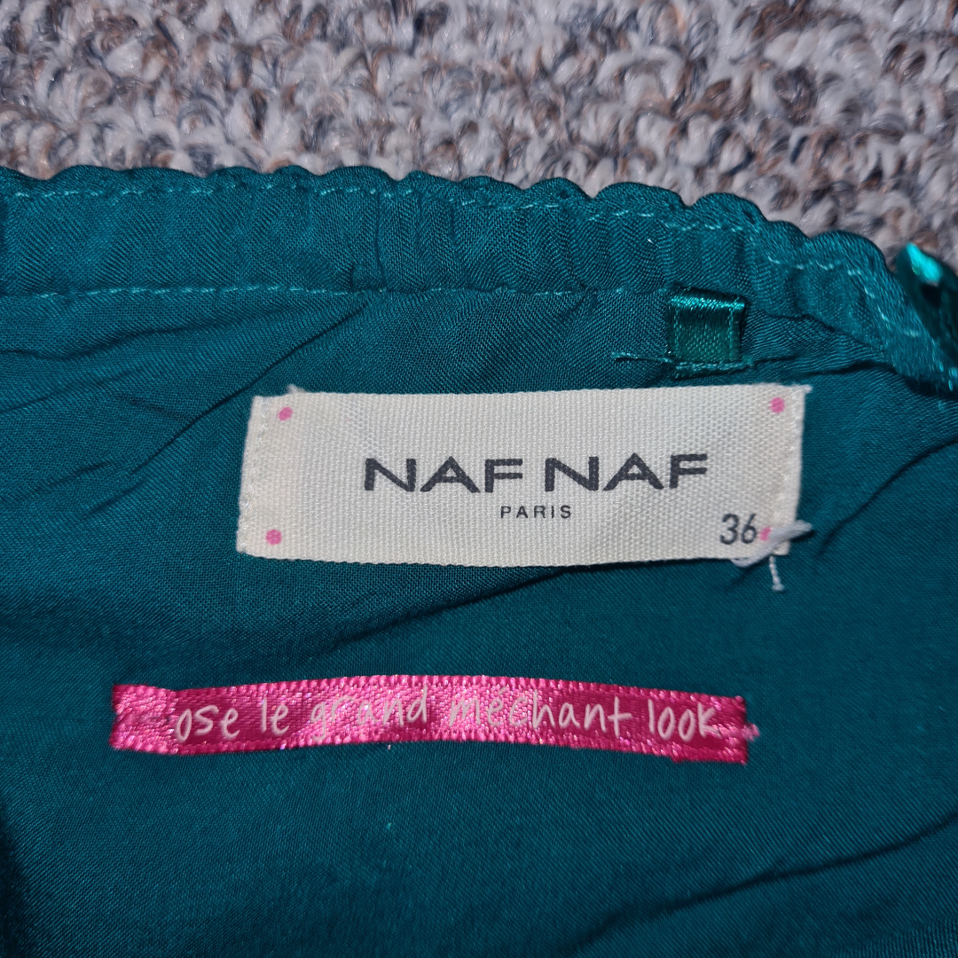 NAFNAF - Emerald green strapless dress image indicator(3)