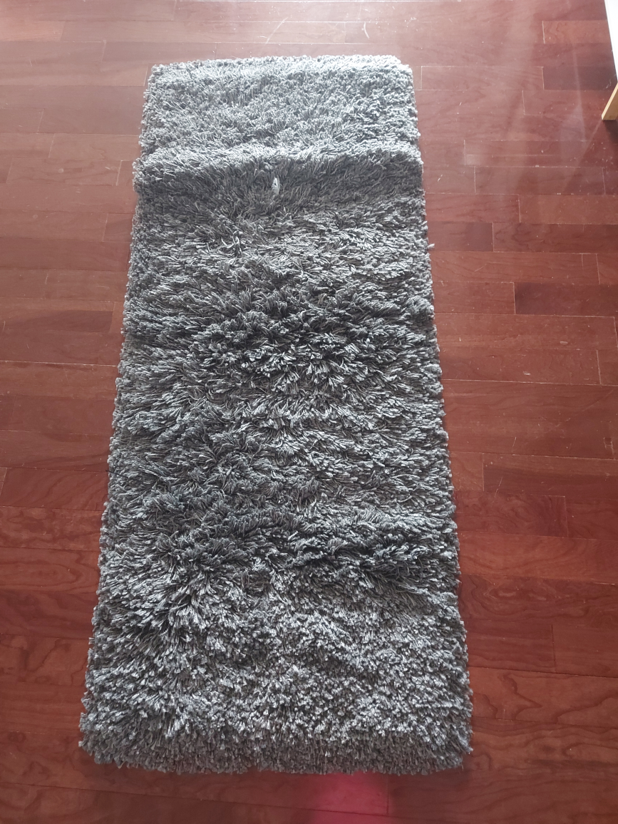 Grey shaggy rug 80x150cm