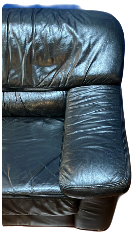 FREE DELIVERY Black leather 3 seater sofa / couch image indicator(2)