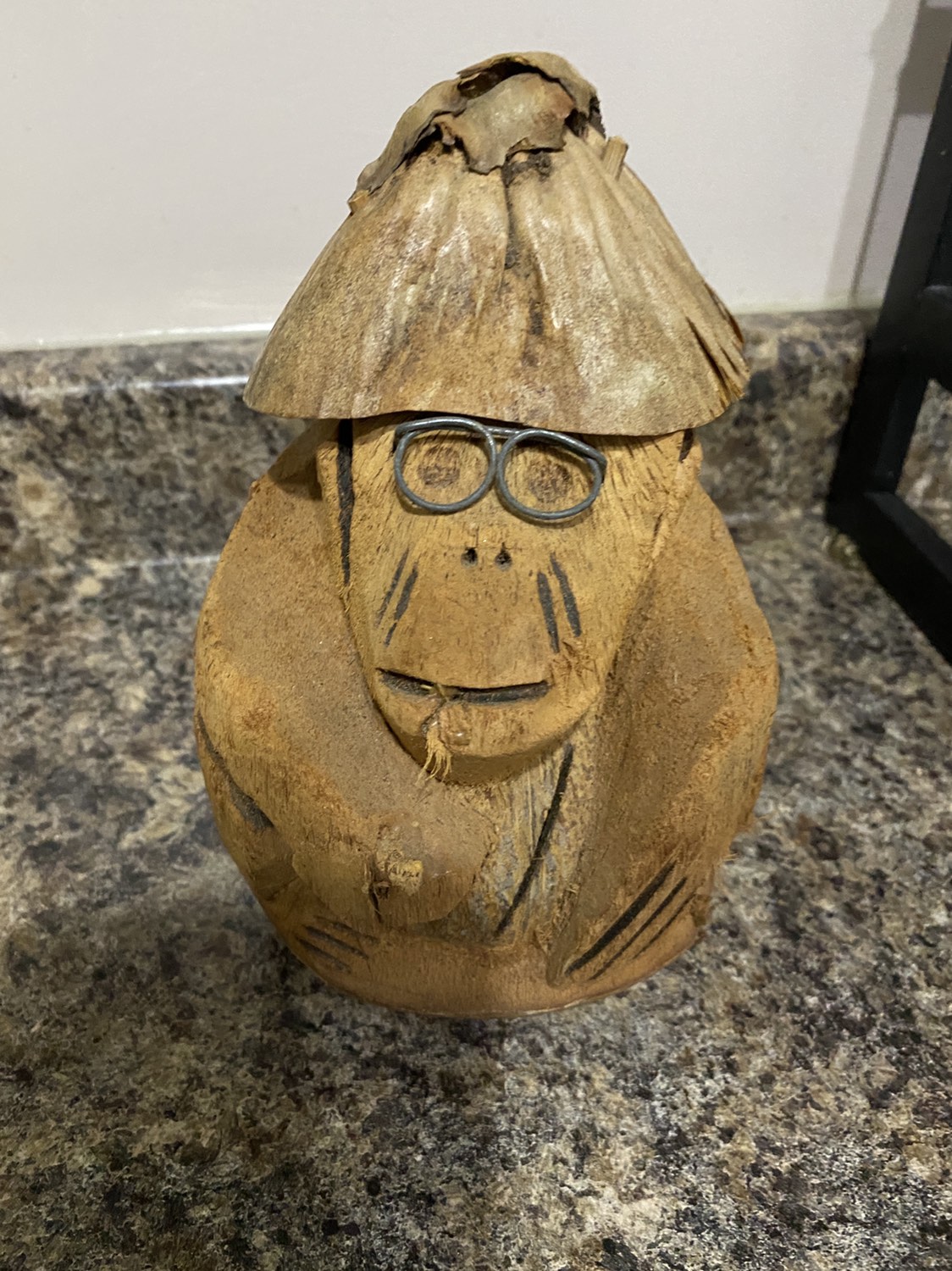 Coconut carved ape vintage thumbnail