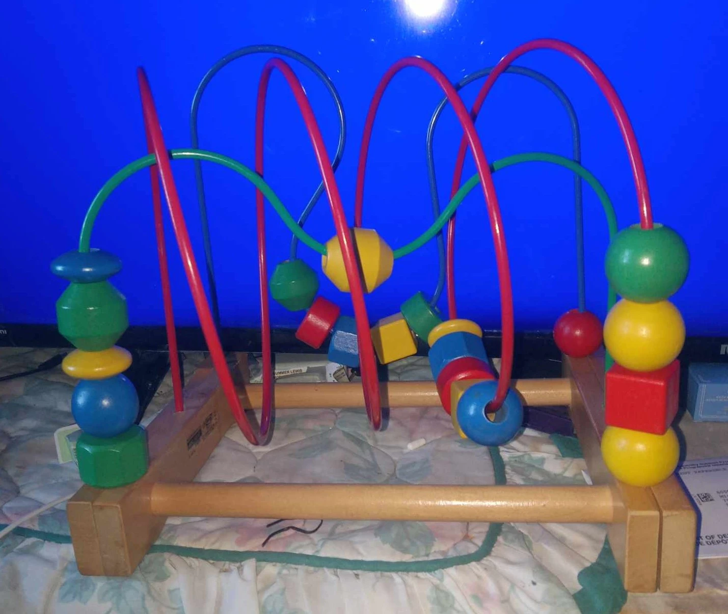 WOOD BEAD SLIDER TOY Roller Coaster