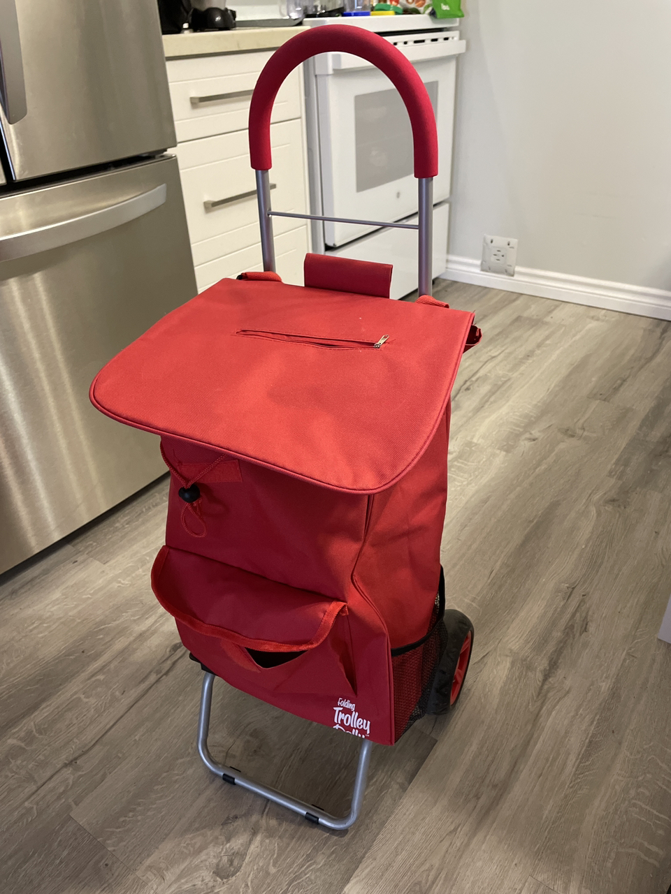 Trolley Dolly, Red Shopping Grocery Foldable Cart thumbnail